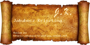 Jakubecz Krisztina névjegykártya
