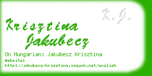 krisztina jakubecz business card